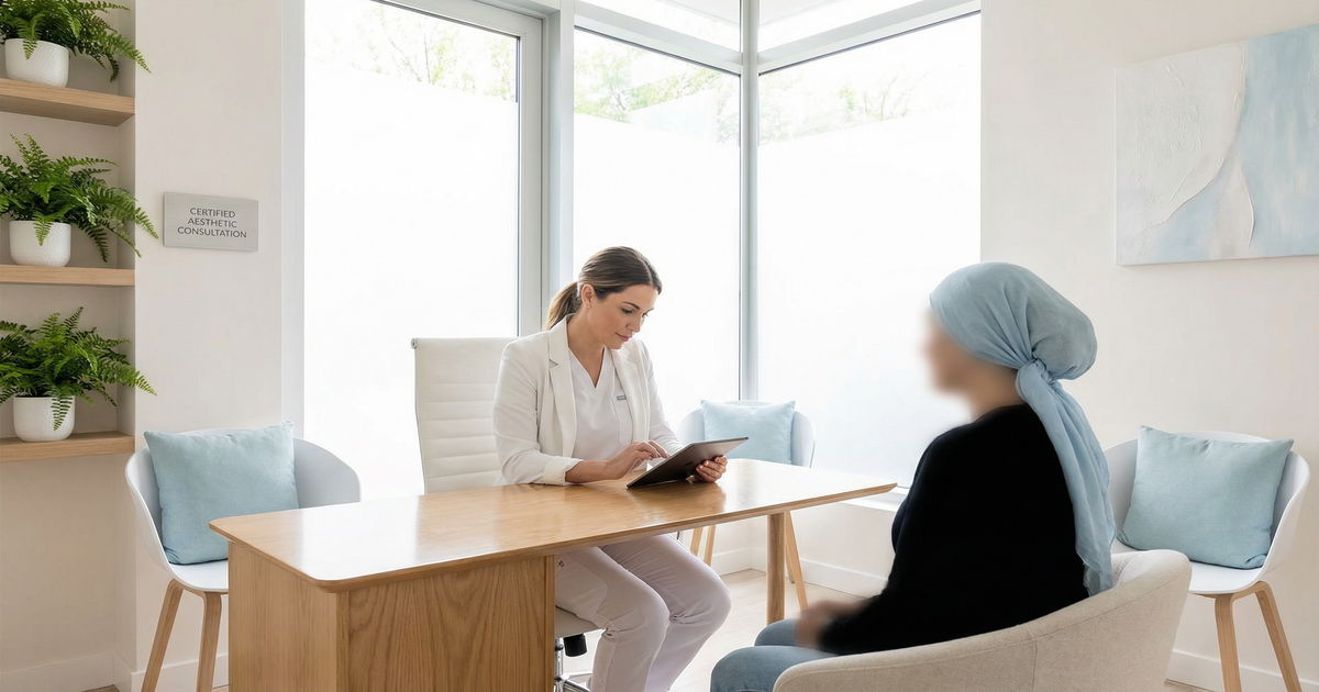 A consultation room where patients compare med spa providers and treatment options