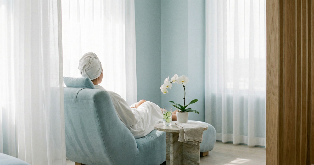 A quiet med spa recovery area where patients rest between weight loss program visits